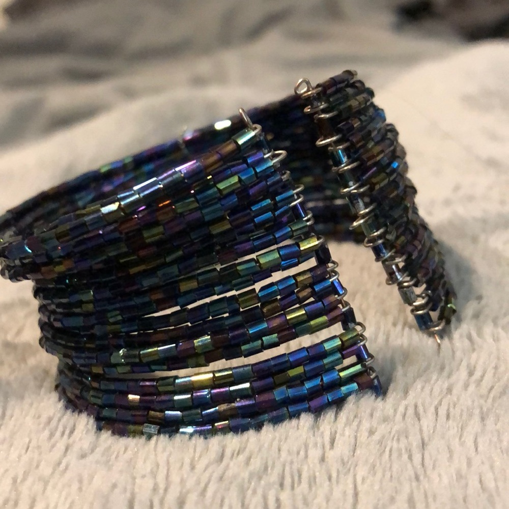 Cuff bracelet lot. Black, Blue, Sparkle, Gold